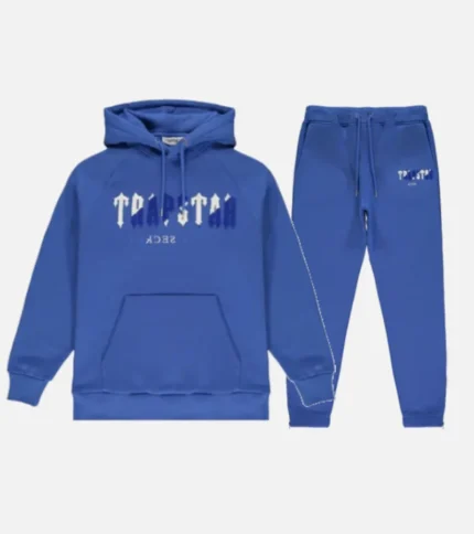 Trapstar Tracksuit Australia – Chenille Decoded Tracksuit in Blue/White with chenille patch detailing