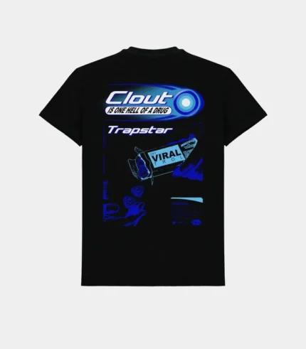 Trapstar T-shirt Australia – Black Clout T-Shirt with signature graphic