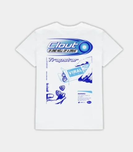 Trapstar T-shirt Australia – White Clout T-Shirt with signature graphic