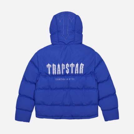Trapstar Jacket Australia – Decoded Hooded Quilted Jacket in Blue with quilted detailing