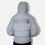 Trapstar Jacket Australia – Decoded Hooded Quilted Jacket in Gray, quilted detail