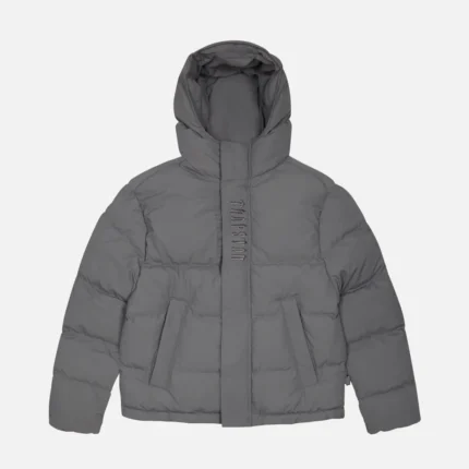 Trapstar Jacket Australia – Decoded Hooded Quilted Jacket in Gray with quilted detailing