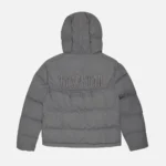 Trapstar Jacket Australia – Gray Decoded Hooded Quilted Jacket, quilted texture