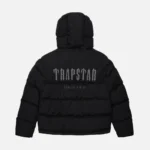Trapstar Jacket Australia – Decoded Quilted Jacket With Hood in Black, quilted detailing