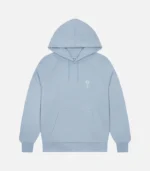 Trapstar Foundation Hoodie in Light Blue, relaxed fit streetwear hoodie