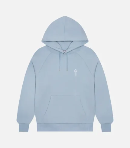 Trapstar Foundation Hoodie in Light Blue, relaxed fit streetwear hoodie