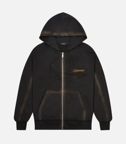Trapstar Hyperdrive Hoodie in Washed Black, relaxed fit streetwear hoodie