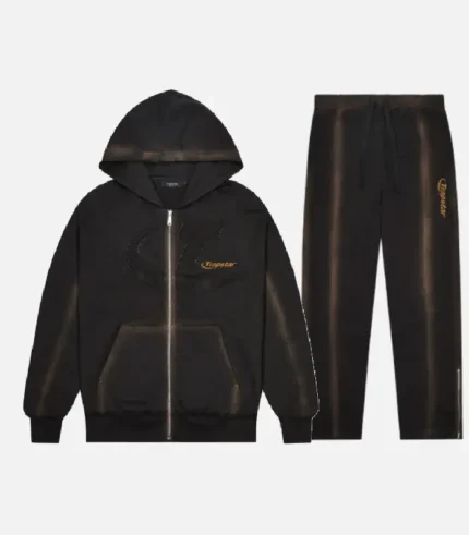 Trapstar Tracksuit Australia – Hyperdrive Tracksuit in Black Washed with distinct detailing