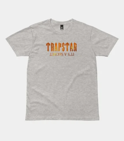 Trapstar T-shirt Australia – It's A Secret Fire T-Shirt in Gray with signature graphic