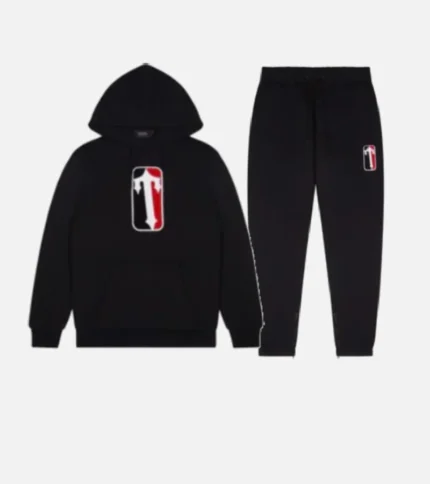Trapstar Tracksuit Australia – League Chenille Tracksuit in Black with raised chenille detail