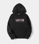 Trapstar London Galaxy Hoodie in Black, relaxed fit streetwear hoodie with graphic detailing