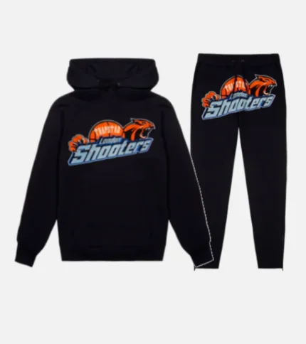 Trapstar Tracksuit Australia – London Shooters Tracksuit in Black, matched streetwear set
