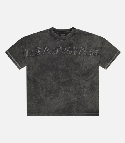 Trapstar T-shirt Australia – Patchwork Script T-Shirt in Grey with raised script detailing