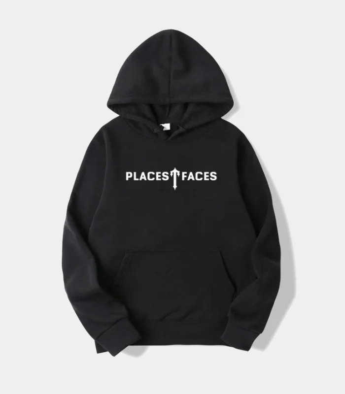 Trapstar-Places-T-Faces-Hoodie-Black Trapstar Places T-Faces Hoodie in Black, relaxed fit streetwear hoodie with graphic detailing