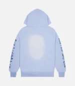 Trapstar Script Spray Hoodie in Blue, relaxed fit with graffiti-style print