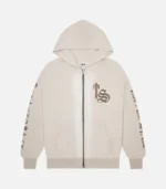 Trapstar Script Spray Hoodie in Sand, relaxed fit streetwear hoodie with spray script print