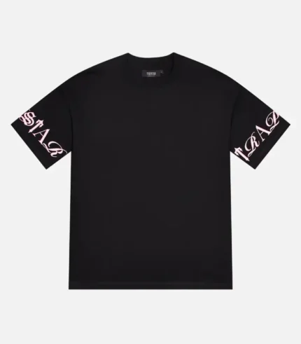 Trapstar T-shirt Australia – Script T-Shirt in Black/Pink with signature script detailing