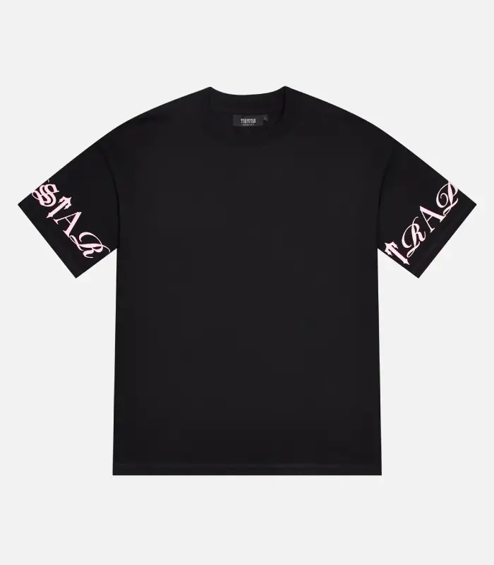 Trapstar-Script-T-Shirt-BlackPink Trapstar T-shirt Australia – Script T-Shirt in Black/Pink with signature script detailing