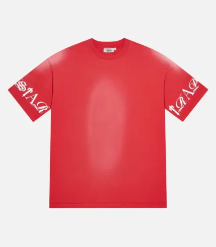 Trapstar T-shirt Australia – Script T-Shirt in Red with signature script detailing