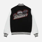 Trapstar Jacket Australia – Shooters College Jacket in Black with varsity-style detailing