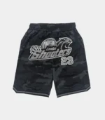 Trapstar Shorts Australia – Shooters SS23 Basketball Shorts in Black with Shooters graphic