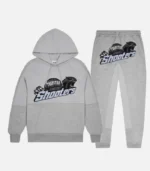 Trapstar Tracksuit Australia – Shooters Tracksuit in Grey/Blue, two-tone coordinated set