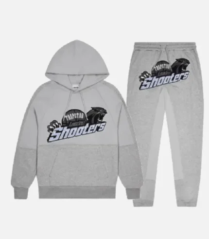 Trapstar Tracksuit Australia – Shooters Tracksuit in Grey/Blue, two-tone coordinated set