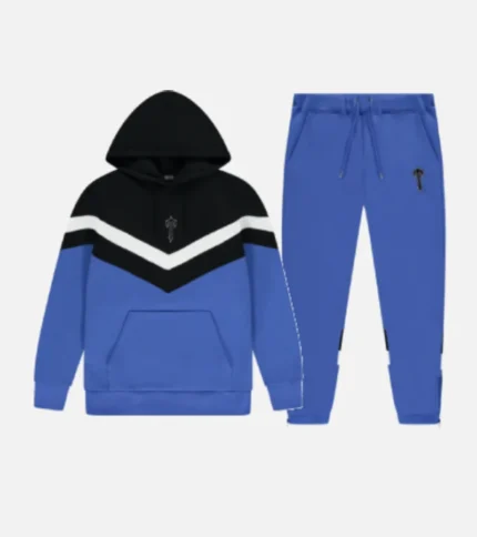 Trapstar Tracksuit Australia – V-Stripe Tracksuit in Blue with signature stripe detailing